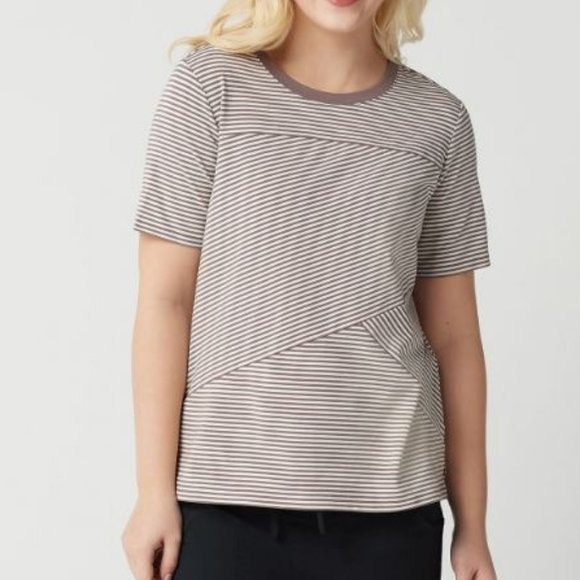 AnyBody Tops - AnyBody Cozy Knit Mixed Stripe T-Shirt 3062